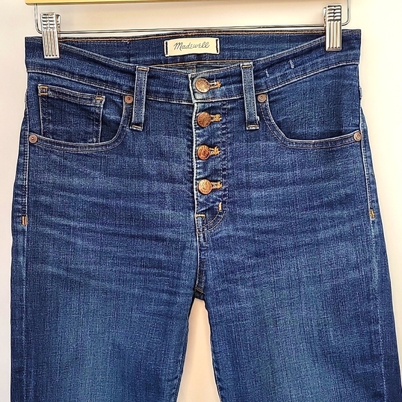 Madewell Jeans 9" High Rise Button Fly Frayed Cuffs Size 27T - Picture 6 of 13